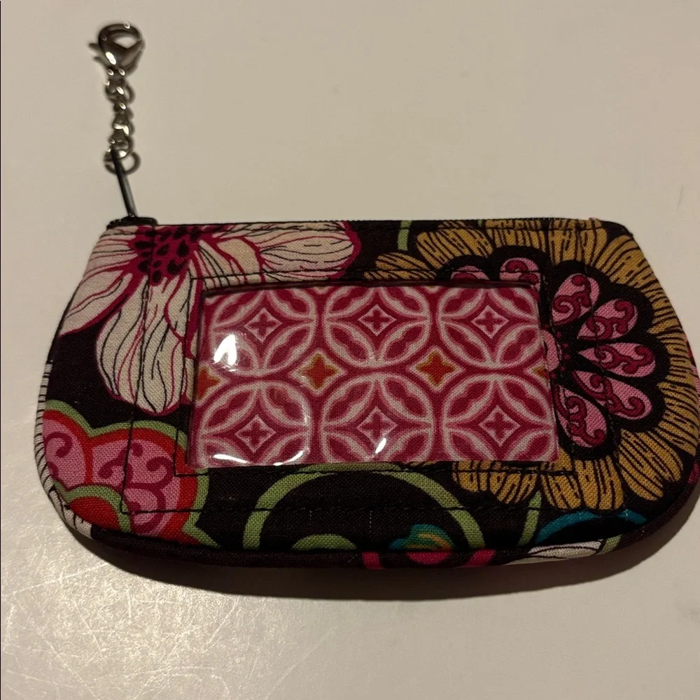 Vera Bradley Multicolor Floral Coin Purse brown pink - Picture 1 of 6